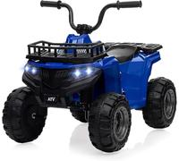 Quad eléctrico de 12 V para niños de 2 a 5 años - Vehículo todoterreno con música, LED, 2 velocidades y neumáticos sólidos - Juguete seguro para niño niña (azul)