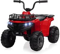 Quad eléctrico Infantil 12 V, Coche eléctrico para niños, 2 velocidades, 4 Ruedas, LED, música, 2-5 años, Rojo
