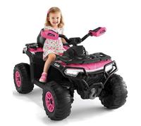 Quad eléctrico infantil 12 V todoterreno, ATV 4 ruedas para niños de 3 a 8 años, 2 motores 35 W, mando a distancia parental, batería 12 V 4,5 Ah, faros LED, Bluetooth - 95 x 56 x 55 cm