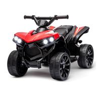 Quad Eléctrico Niño 6v,Quad Portador Motor Niños con 25W Motor,3 km/h,Música,Faros LED,Arranque por pedal,marcha delantera/trasera,Vehículo todo terreno para niños 3-6 años(rojo)