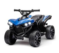 Quad Eléctrico Niño 6v,Quad Portador Motor Niños con 25W Motor,3 km/h,Música,Faros LED,Arranque por pedal,marcha delantera/trasera,Vehículo todo terreno para niños 3-6 años(azul)