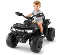 Quad eléctrico para niños, 12 V, con mando a distancia, 2 motores, suspensión, faro LED, Bluetooth, música, USB, función de aprendizaje, control de volumen, ATV 4 ruedas todoterreno, vehículo