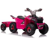 Quad Eléctrico Para Niños 6V Con Remolque LEAN TOYS ATV Bluetooth Rosa Miniquad