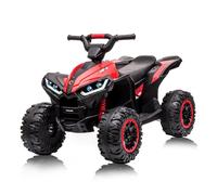Quad Eléctrico para Niños con Control Remoto 2,4G, 12V Quad Eléctrico Infantil Dos Velocidades, Luces LED, Música, Radio y USB, 3+ Años (Rojo)