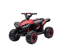 Quad Eléctrico para Niños con Control Remoto 2,4G, 12V Quad Eléctrico Infantil Dos Velocidades, Luces LED, Música, Radio y USB, 3+ Años (Rojo)