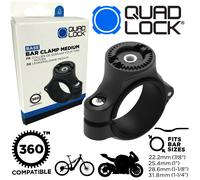 Quad Lock 360 BAR Clamp Mediano Motocicleta Bicicleta Soporte 22,2 25,4 28,6