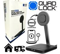 Quad Lock Mag Monte Dual Escritorio Aluminio Wireless Móvil Lade Station Office