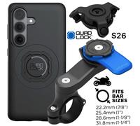 Quad Lock Motocicleta Manillar Soporte Móvil + Antivibrador + Mag Galaxy S26