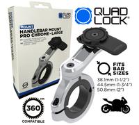 Quad Lock Motocicleta Pro Montaje Manillar Móvil Smartphone Chopper Grasa Cromo