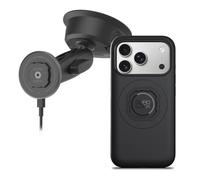 Quad Lock Soporte de teléfono de coche con ventosa resistente con funda para teléfono MAG y cabezal de carga inalámbrico MAG para iPhone 17 Pro