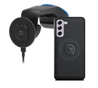 QUAD LOCK Soporte de Ventosa para Teléfono de Coche para Parabrisas/Salpicadero con Cabezal de Carga Inalámbrica mag V2 y Funda mag para Galaxy S21 FE