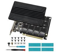 Quad M.2 PCIe 4.0/3.0 X16 Cad de expansión con disipador de Calor AYWHP 4 Puertos M.2 NVMe SSD a PCIE X16 M Clave Convertidor de Duro
