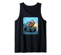 Quad Racer Santa Claus Viene para Disfraz de Navidad Camiseta sin Mangas