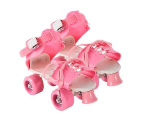 Quad Roller Shoes - Patines ajustables con correas ajustables, | Diseño de doble fila | Patines de ruedas para exteriores para adolescentes, niños, niñas, principiantes