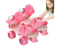 Quad Roller Skates - Strong Adjustable Skating Shoes with Secure Straps | 4 Wheels Smooth Ride Durable Construction, Beginner Friendly Fitness for Teenagers Ejercise Recreation