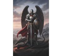 Quaderno a quadretti San Michele Arcangelo: Taccuino compatto per appunti , copertina con Guerriero alato,Cavaliere e Drago - Formato ridotto 12,85 x 19,84 cm