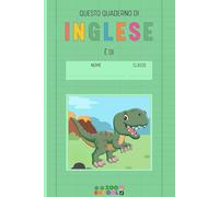 Quaderno A5 a righe A con margini | Inglese | Prima seconda elementare | Tema Animali Dinosauri | Zoo School (Zoo School - Quaderni per la scuola primaria a tema animali)