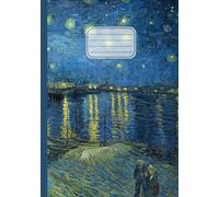 Quaderno A5 di Musica Pentagrammato: Vincent Van Gogh, Notte stellata sul Rodano | Arte in copertina | Con 8 righi per pagina per scrivere, prendere ... Music Notebook | 110 pagine | Formato A5