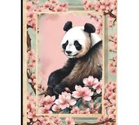 Quaderno appunti A4 righe senza margini: Blocco notes disegno giapponese, formato grande. 120 pag. Copertina Sakura e Panda.