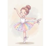 Quaderno da Disegno a Fogli Bianchi A4 - 110 Pagine Senza Righe per Disegnare, Scrivere e Colorare | Copertina Kawaii con Ballerina | Idea Regalo per ... il tempo libero o come regalo creativo