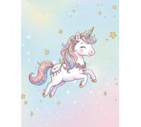 Quaderno da Disegno a Fogli Bianchi A4 - 110 Pagine Senza Righe per Disegnare, Scrivere e Colorare | Copertina Kawaii con Unicorno e Arcobaleno | Idea ... il tempo libero o come regalo creativo