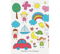 Quaderno da disegno: blocco di 108 fogli bianchi per disegnare colorare e scrivere, per bambini e bambine, formato A4