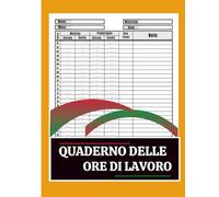 Quaderno delle Ore di Lavoro ,Foglio presenze ,Registro delle Presenze Mensili per Segnare le Ore Lavorative dei Dipendenti