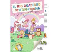 Quaderno di Musica Pentagrammato A4 per Bambine: 130 Pagine - Con Giochi Musicali Online - 6 Pentagrammi grandi per Pagina per Imparare le Note Divertendosi
