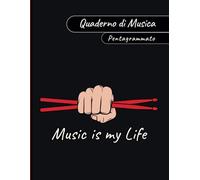 QUADERNO di MUSICA pentagrammato: Formato grande - 60 pagine - 10 pentagrammi per pagina
