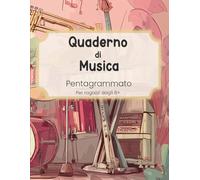 Quaderno di Musica Pentagrammato: Per ragazzi dagli 8 anni in su, con chiave di violino e basso, 10 e 5 pentagrammi per pagina