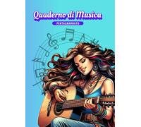 Quaderno di musica pentagrammato: Quaderno di Musica per Ragazze: 100 Pentagrammi Numerati, 12 per Pagina, 2 Pagine per Titoli, Copertina in Stile Fumetto
