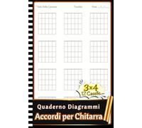 Quaderno Diagrammi Accordi per Chitarra: Taccuino per Chitarra con Griglie Vuote - 108 Pagine di Diagrammi da Compilare | Per Comporre, Studiare e Insegnare