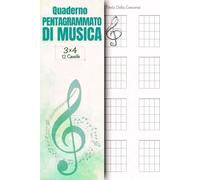 Quaderno Pentagrammato Di Musica: Quaderno per Accordi di Chitarra - 112 Pagine con 12 Diagrammi per Pagina | Ideale per Chitarristi, Studenti e Insegnanti