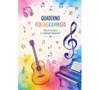 Quaderno Pentagrammato per la Scuola: quaderno A4 musica scuola media con 120 pagine di pentagrammi