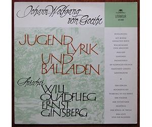 QUADFLIEG, WILL / GINSBERG, ERNST / Johann Wolfgang von Goethe / JUGENDLYRIK UND BALLADEN / Bildhülle / Deutsche Grammophon # 43 008 / Deutsche Pressung / 12" Vinyl Langspiel Schallplatte /