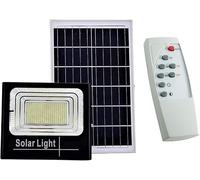 Quado - Foco LED de 60 W con panel solar, luz fría, foco LED impermeable para exteriores, casa y jardín, sensor crepuscular y mando a distancia, ahorro energético, fácil instalación