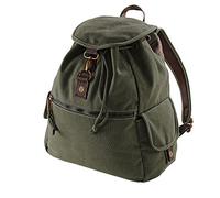 Quadra - Mochila de tela modelo Vintage (18 litros) (Talla única/Verde militar vintage)