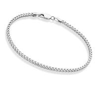 QUADRI Cadena de plata 925 para hombres y mujeres | Pulsera de eslabones Franco hecha en Italia | Cadena de plata para hombre y mujer | Acabado plateado antideslustre Plus | 19-20,3-21,6 cm, 7.5" - 19