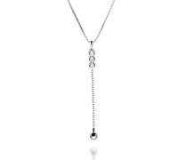 QUADRI Collar de plata 925 - Idea regalo para mujer niña longitud 41 cm con extensión adicional de 5 cm - Certificado Made in Italy, Media, Plata esterlina, No es una piedra preciosa