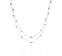 QUADRI Collar de plata 925 - Idea regalo para mujer niña longitud 41 cm con extensión adicional de 5 cm - Certificado Made in Italy, Media, Plata esterlina, No es una piedra preciosa
