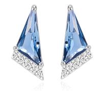 QUADRI - Pendientes de plata 925 con circonitas - Corazón, solitario, amatista, zafiro, aguamarina - Pendientes para mujer fabricados en Italia - Incluye regalo, klein, Plata de ley, Sin piedra
