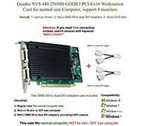 Quadro NVS 440 256MB GDDR3 PCI-Ex16, soporte 4 monitores, conexión DVI