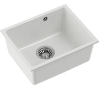 Quadron Alec fregadero de granito 46x37.5 cm blanco HQA4640BIK