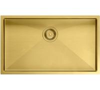 Quadron Anthony fregadero de acero con sifón 74x44 cm dorado MF7444PVDBSG1
