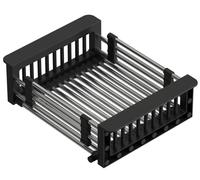 QUADRON Cesta escurridora, escurridor telescópico de acero inoxidable, negro, 30 x 22,5 x 10 cm, para fregadero y organización de la cocina