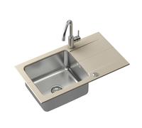 Quadron Edward fregadero de granito y acero 78x44 cm beige FUS_E7844BE_3623500BS