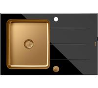 Quadron Ford fregadero de vidrio y acero 78x50 cm negro HB3578SC3C1_P2O