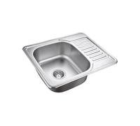 QUADRON Fregadero moderno de acero inoxidable de un seno | tamaño 45 cm Color: Satinado | Fregadero KEVIN | Desagüe incluido | Apto para armarios a partir de 45 cm | Empotrado (SATIN)