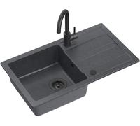 Quadron Go Max fregadero con grifo negro/negro TQ7744GMBLM