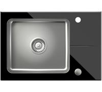 Quadron Hugh fregadero de vidrio y acero 64x44 cm negro ST3564SC1BS